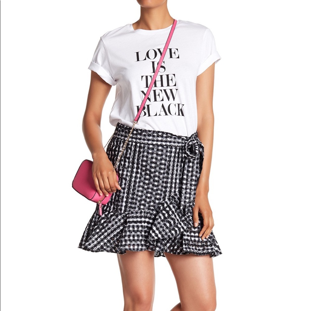 Rebecca Minkoff Alice Gingham Wrap Skirt